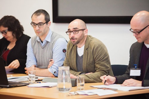 Dr Laura Cull, Dr Stefan Aquilina, Dr Mario Frendo and Dr James Corby during the School of Performing Arts Conference 2015. (Photo by Rene Rossignaud)