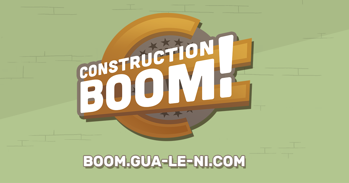 Logo and link of the board game Construction BOOM!